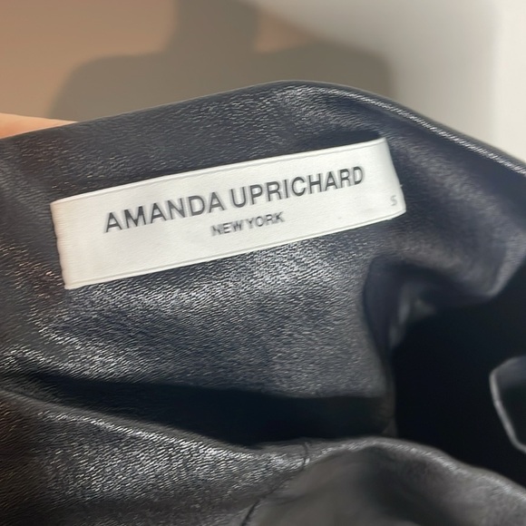 Amanda Uprichard | Black Vegan Leather Romana Pants Size Small - Picture 7 of 8